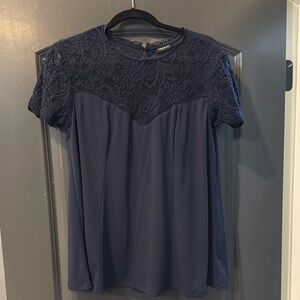 Torrid Navy Lace Top
